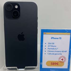 iPhone 15 Negro - 256GB